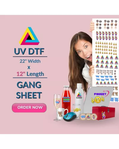 UV DTF Transfers Gang sheet Custom 12" x 22"